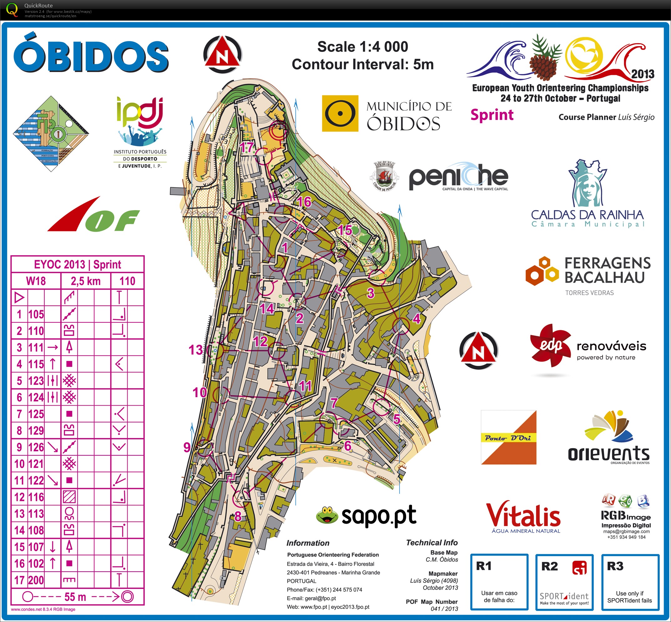 Sprint Obidos March 3rd 18 Orienteering Map From Kamca Springlova