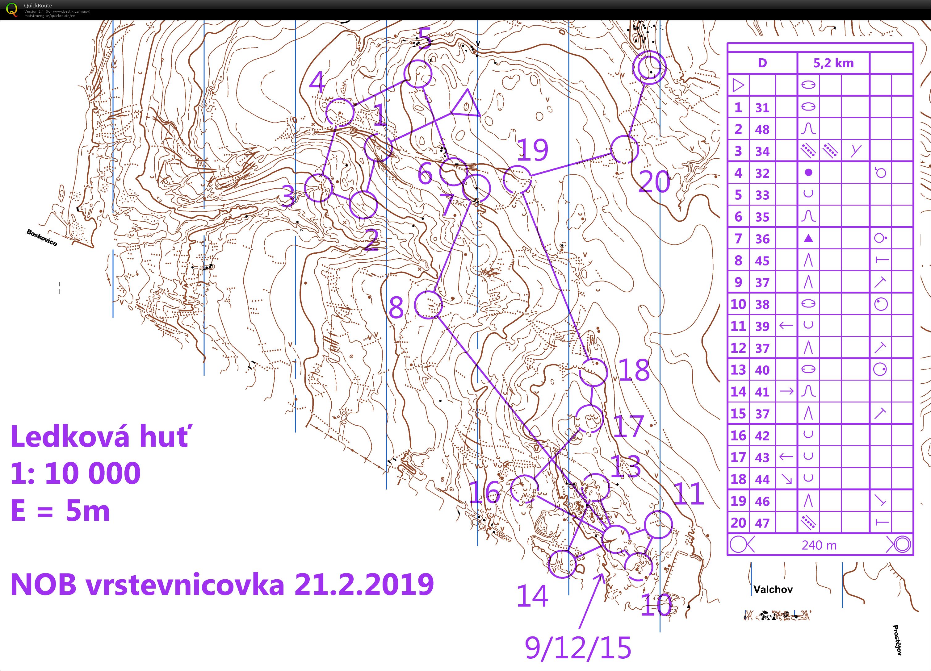Noční vrstevnicovka Ledková huť (21/02/2019)