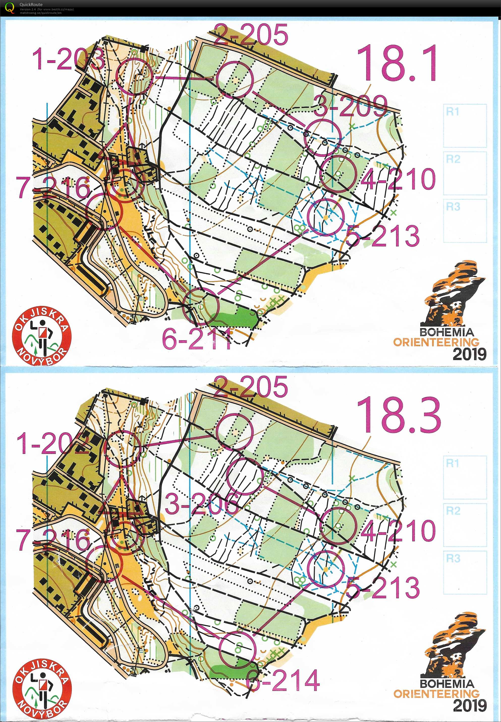 Bohemia Orienteering-Sprintové štafety (25/07/2019)