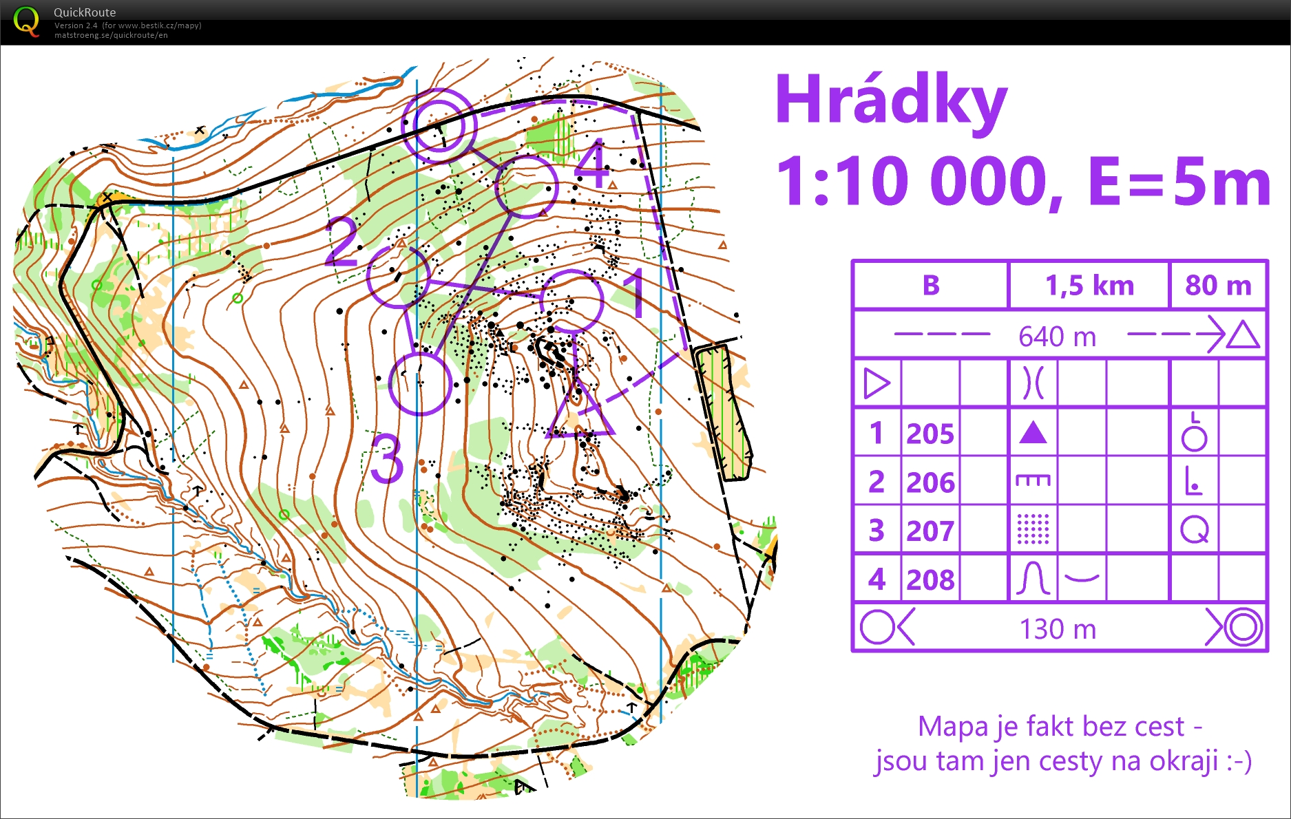 Výběhy-seběhy Chlébské - mapa B (04-04-2021)