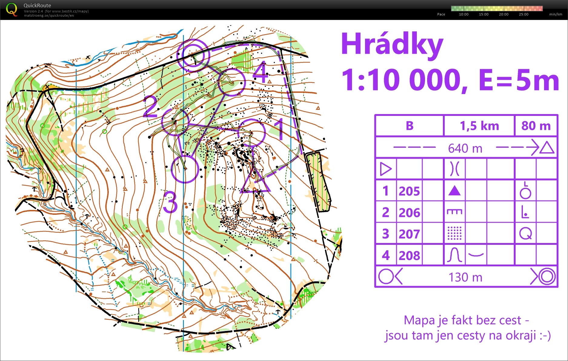 Výběhy-seběhy Chlébské - mapa B (04-04-2021)