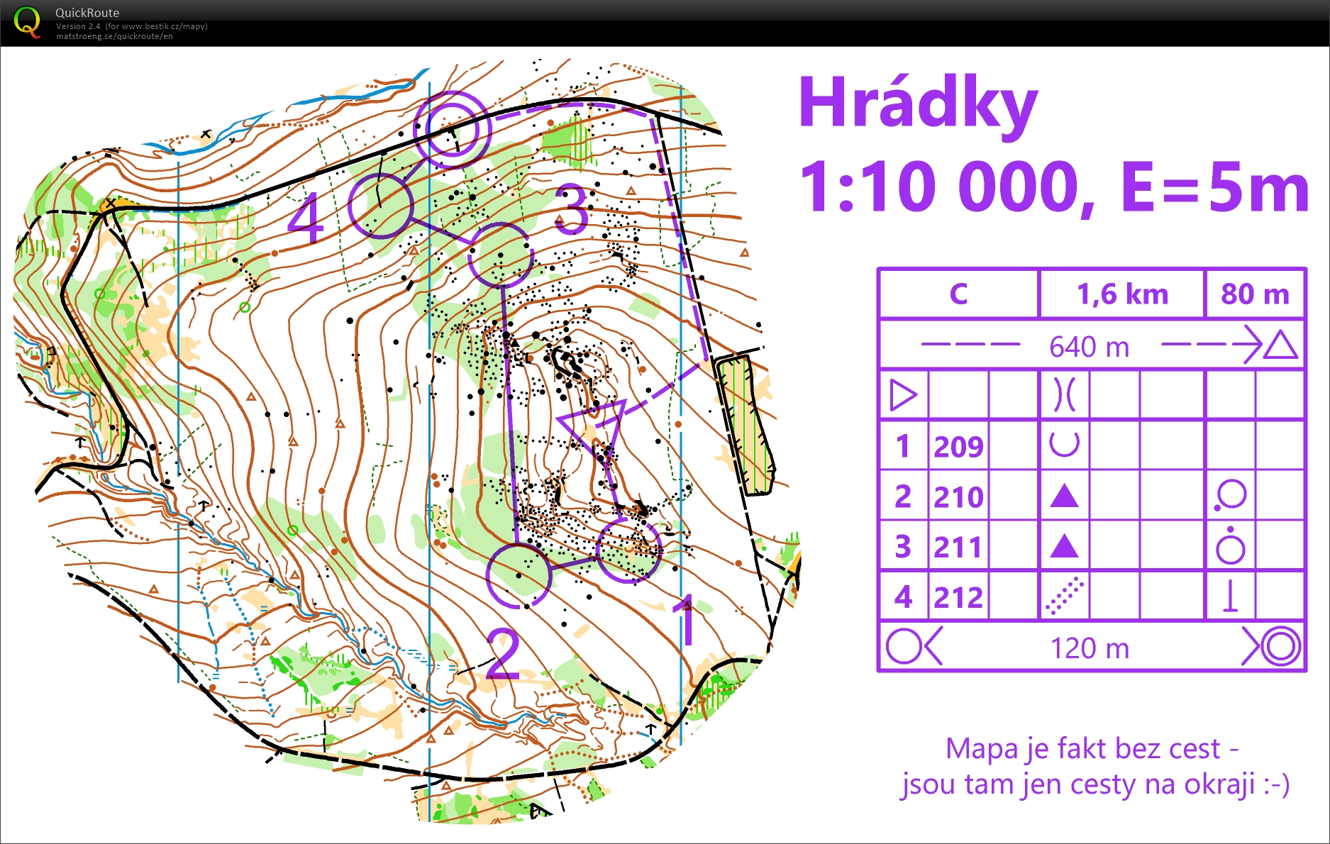 Výběhy-seběhy Chlébské - mapa C (04/04/2021)