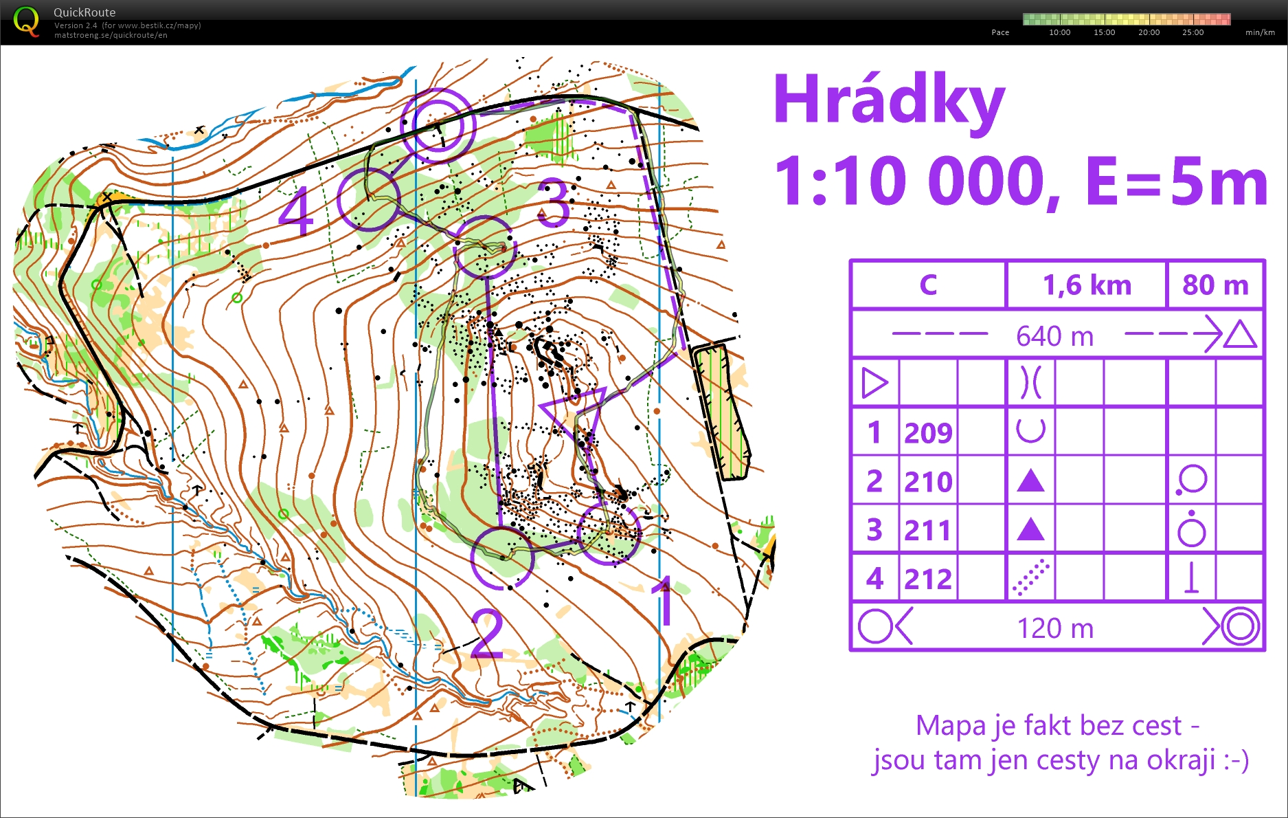 Výběhy-seběhy Chlébské - mapa C (04/04/2021)