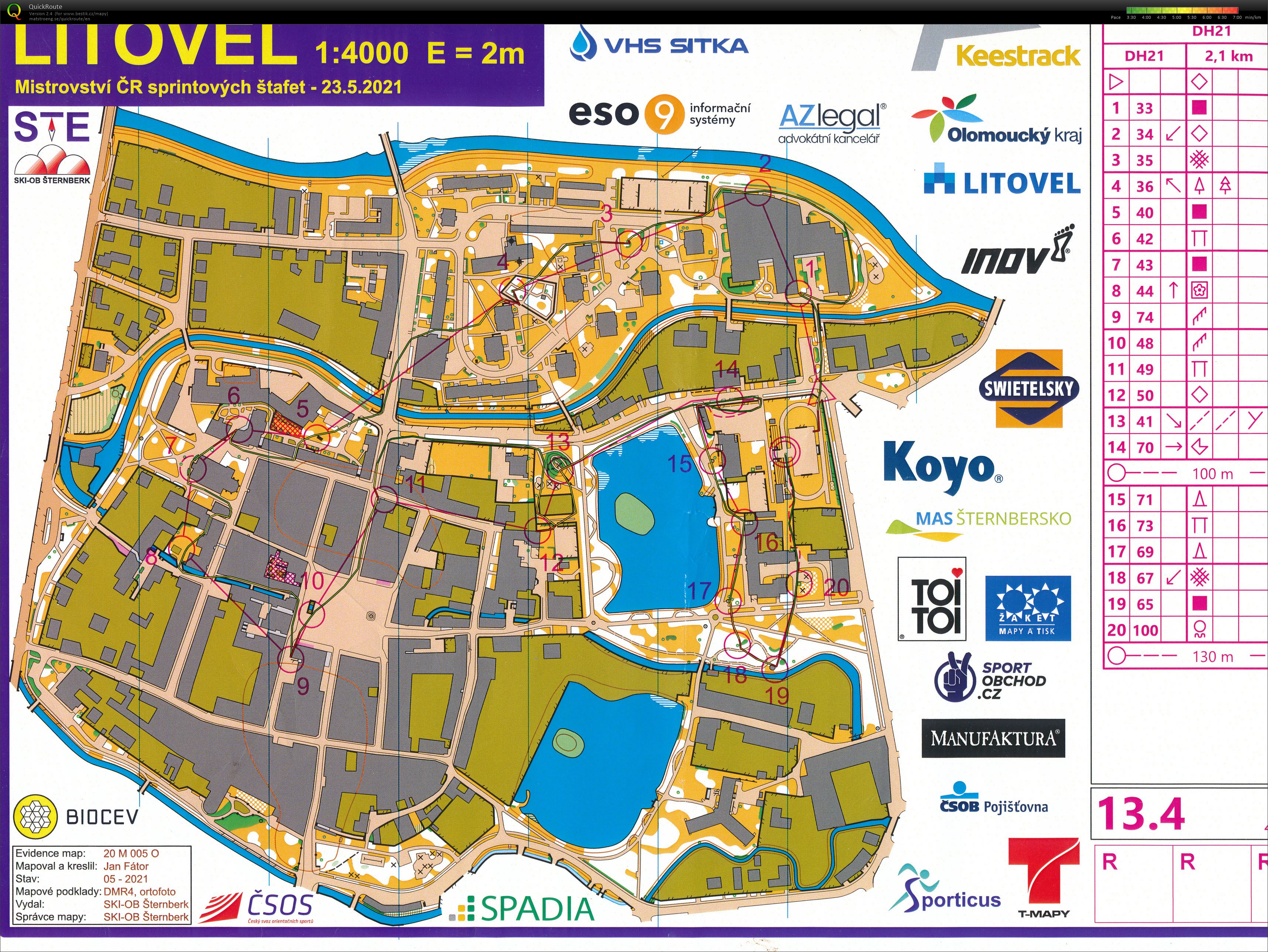 MČR sprintových štafet Litovel (2021-05-23)