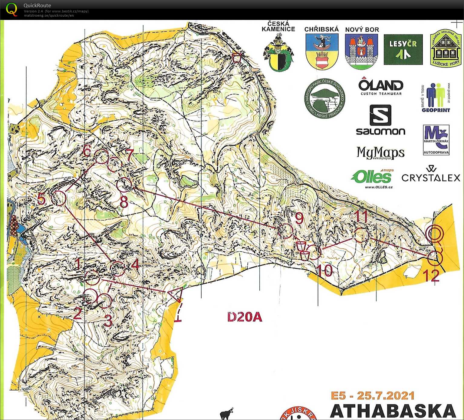 Bohemia orienteering E5 (25/07/2021)