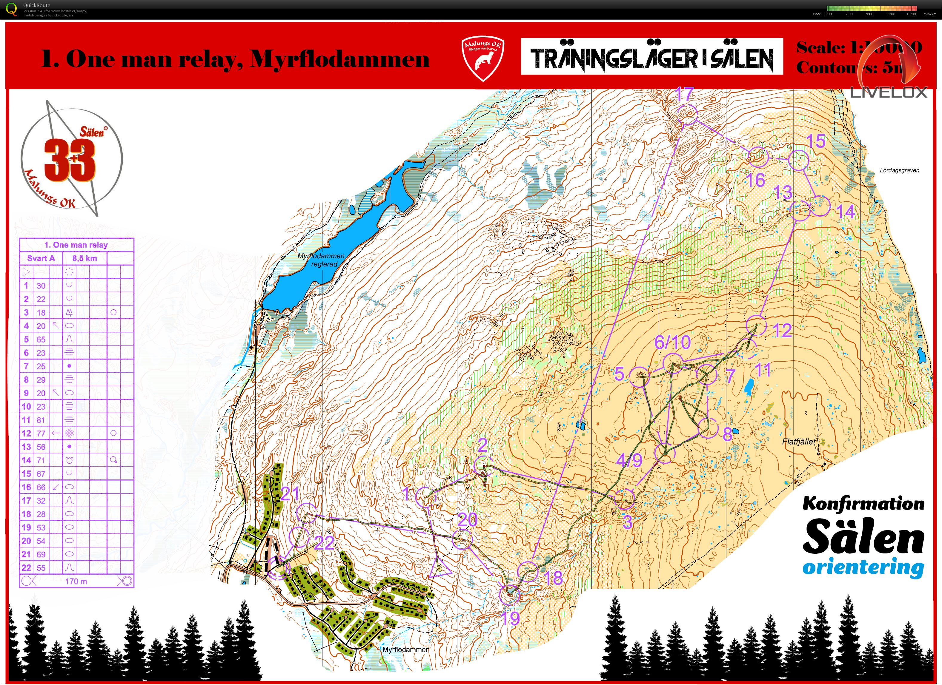 TBM Švédsko Salen Flatfjället one man relay (14.08.2021)
