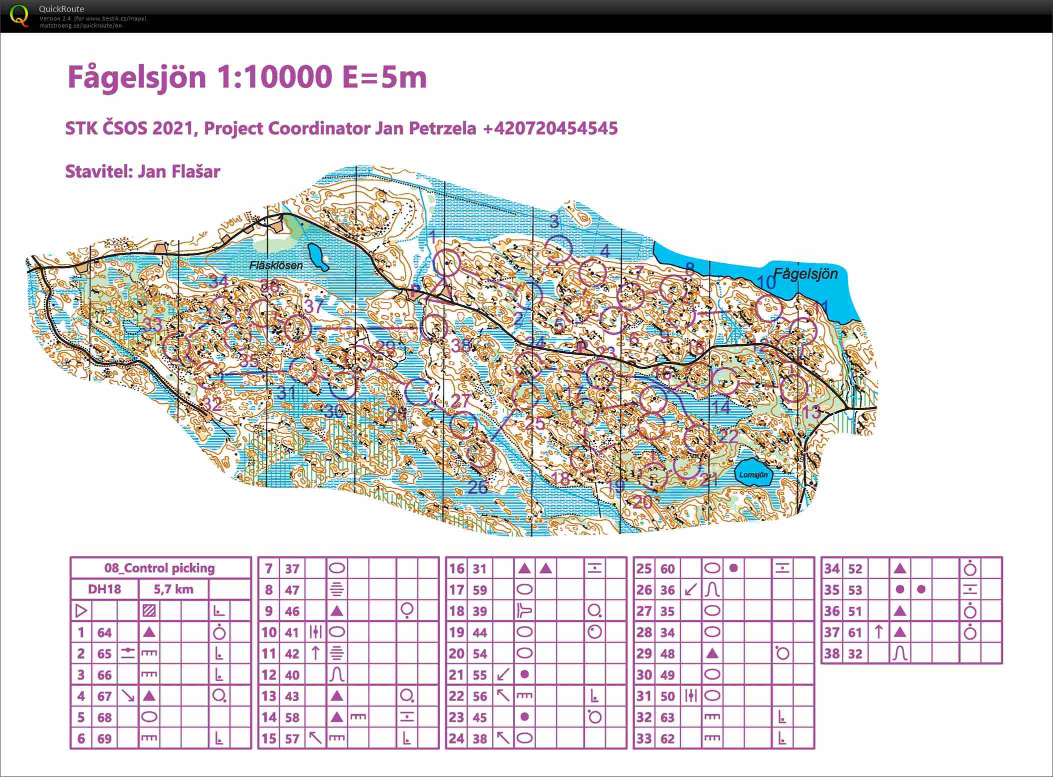 TC Švédsko - control picking Fågelsjön (10/08/2021)