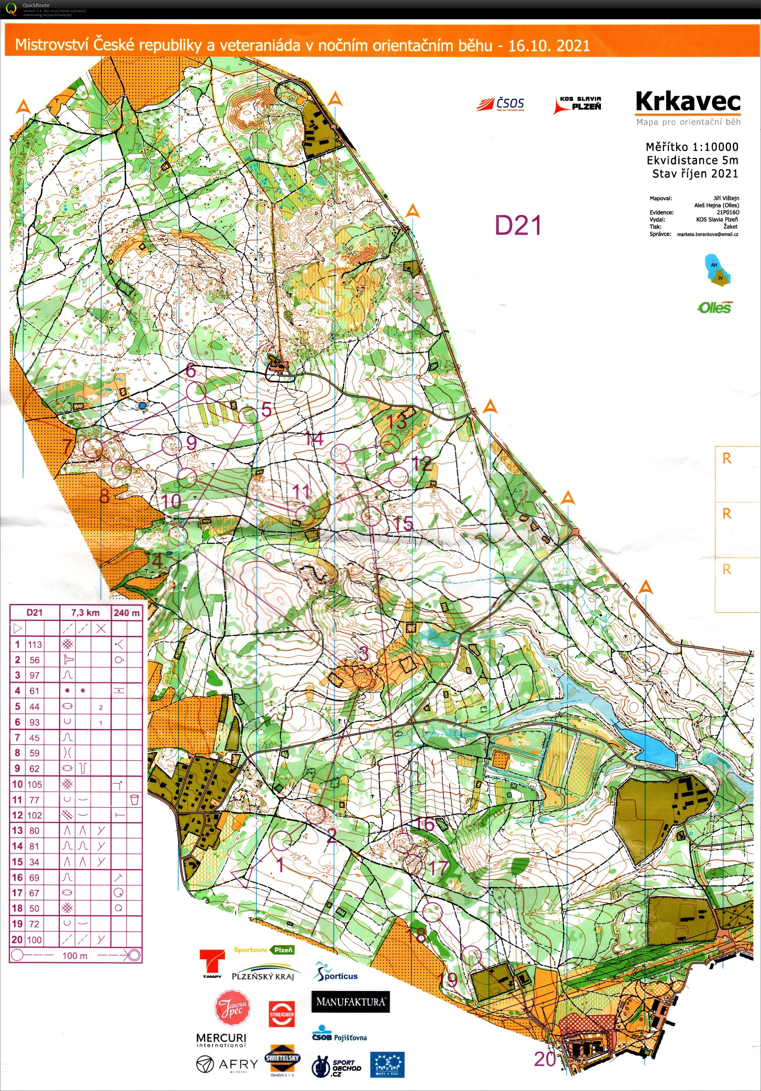 MČR v nočním ob Plzeň (16/10/2021)