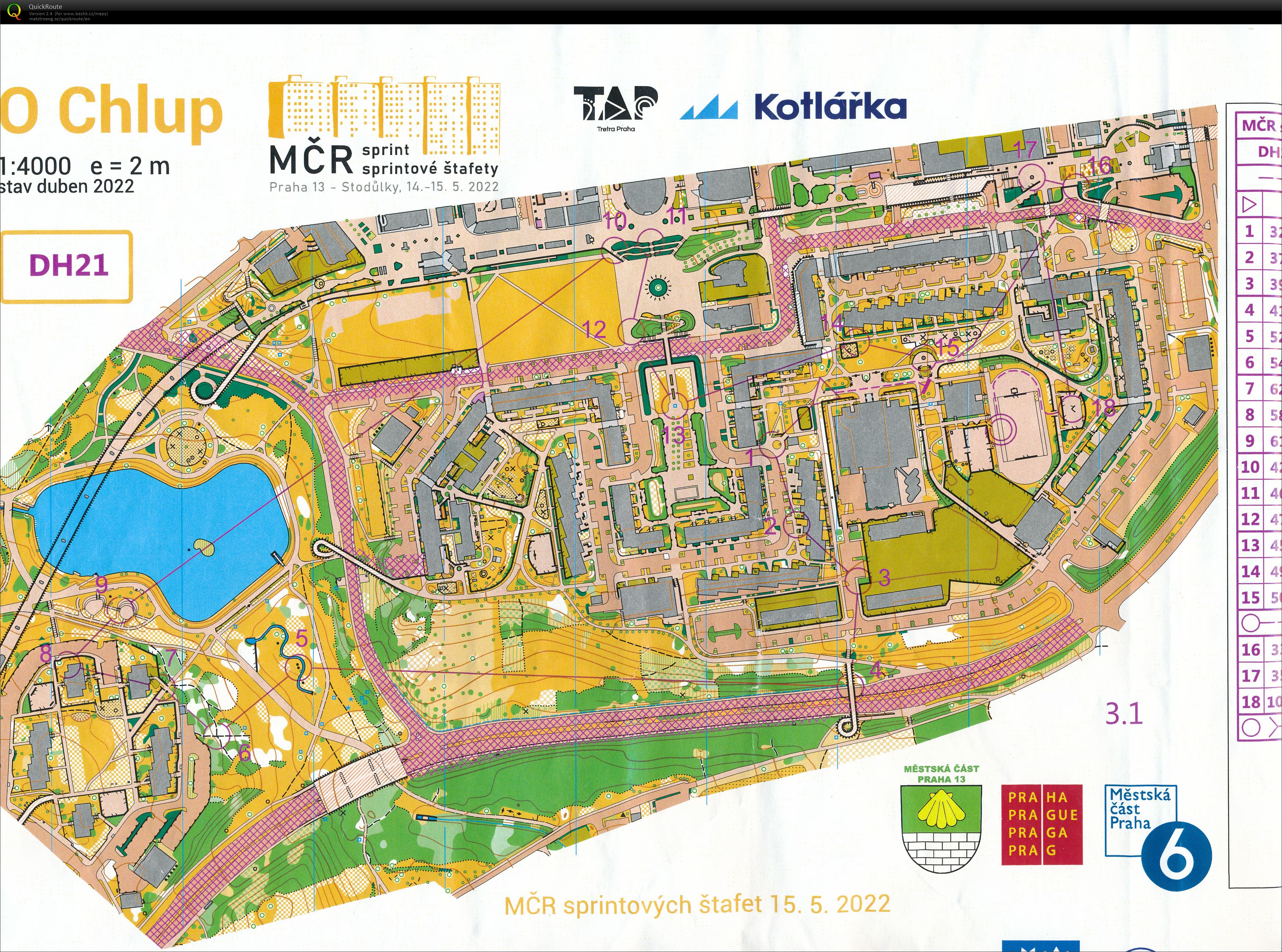 MČR sprintových štafet Praha Stodůlky (15/05/2022)