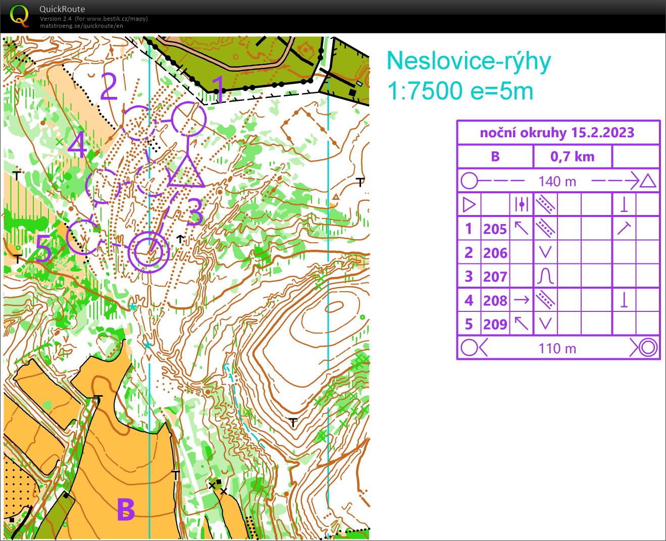 TBM Neslovice noční okruhy B (15.02.2023)