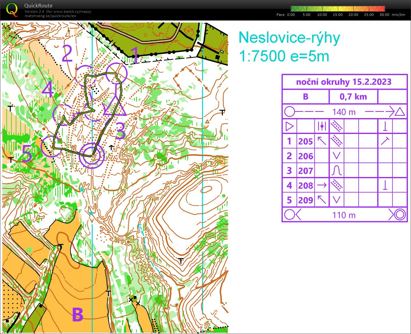 TBM Neslovice noční okruhy B (15.02.2023)