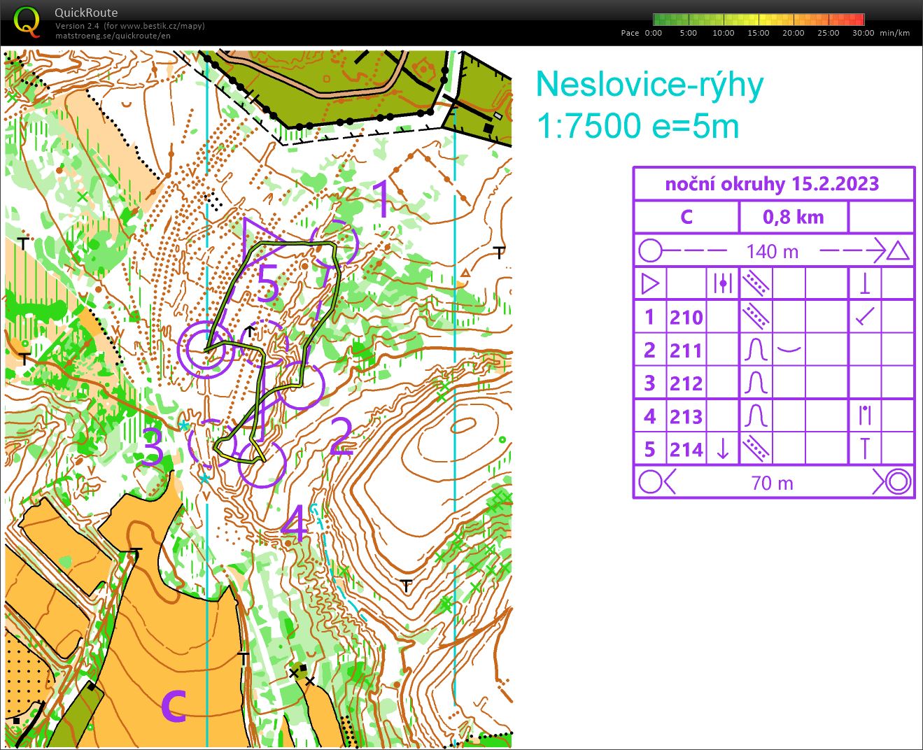 TBM Neslovice noční okruhy C (15.02.2023)