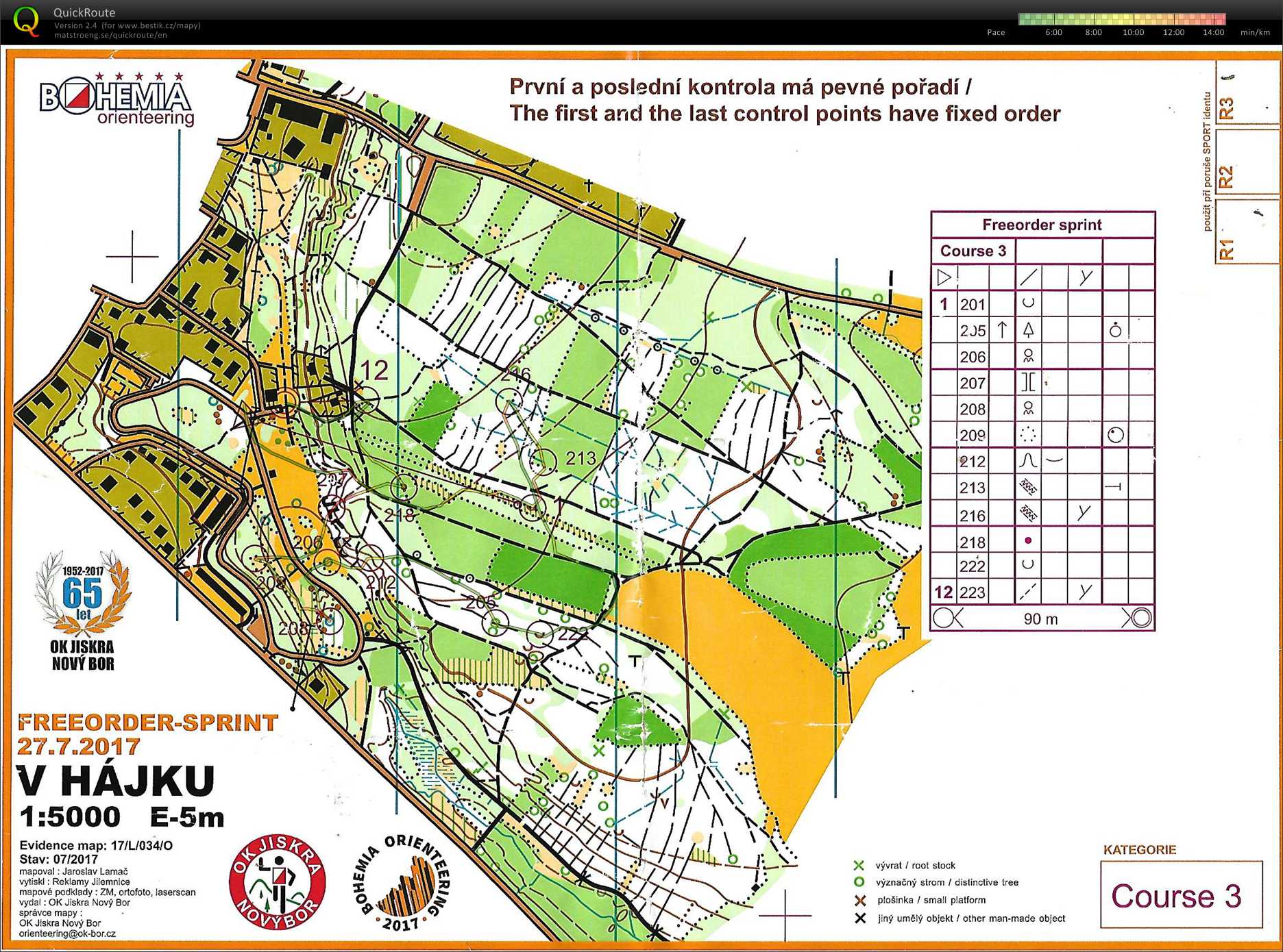 Bohemia orienteering - sprint (27/07/2017)