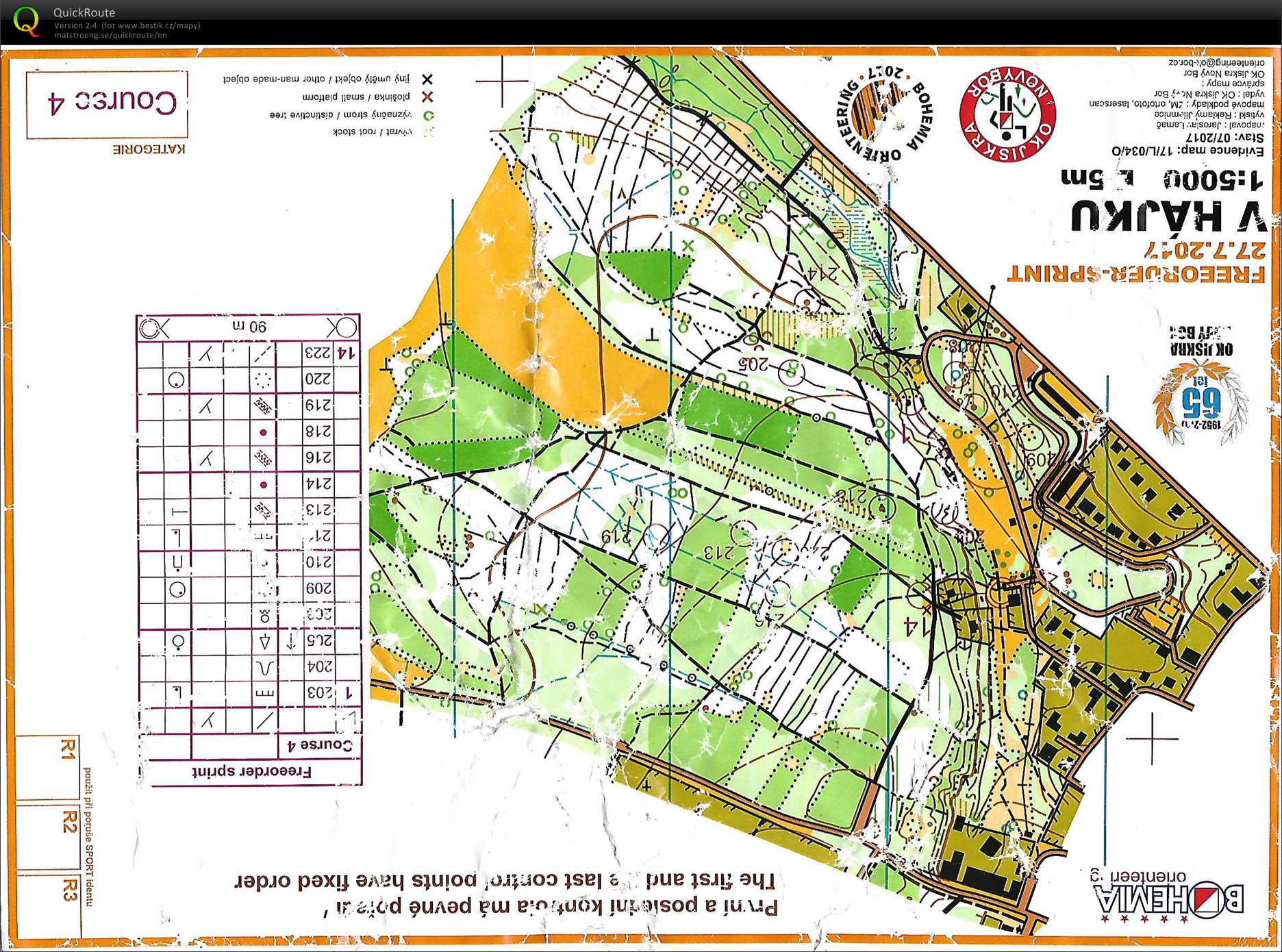 Bohemia orienteering Sprint (27/07/2017)