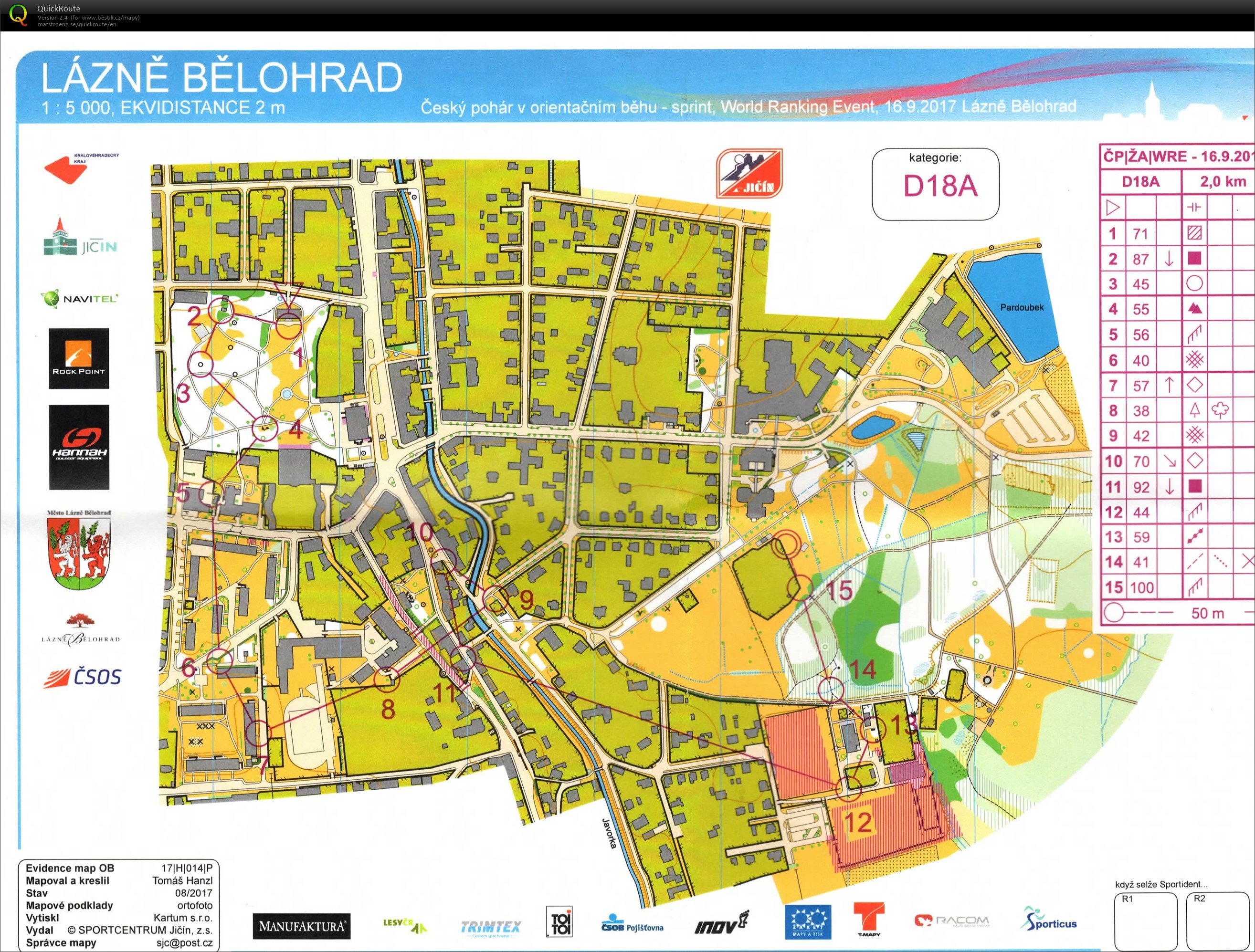 Sprint Lázně Bělohrad (16/09/2017)