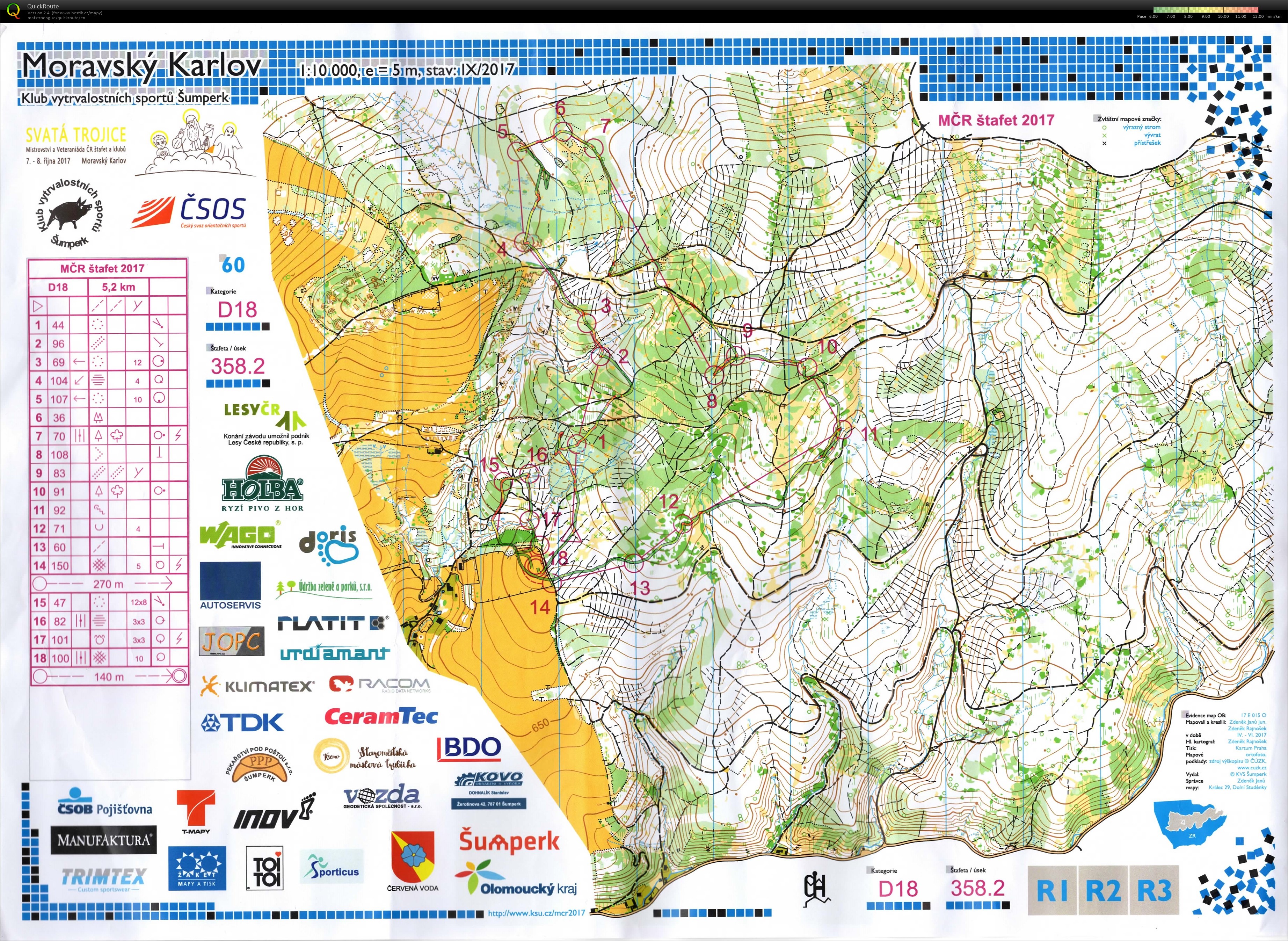MČR štafet Moravský Karlov (07/10/2017)